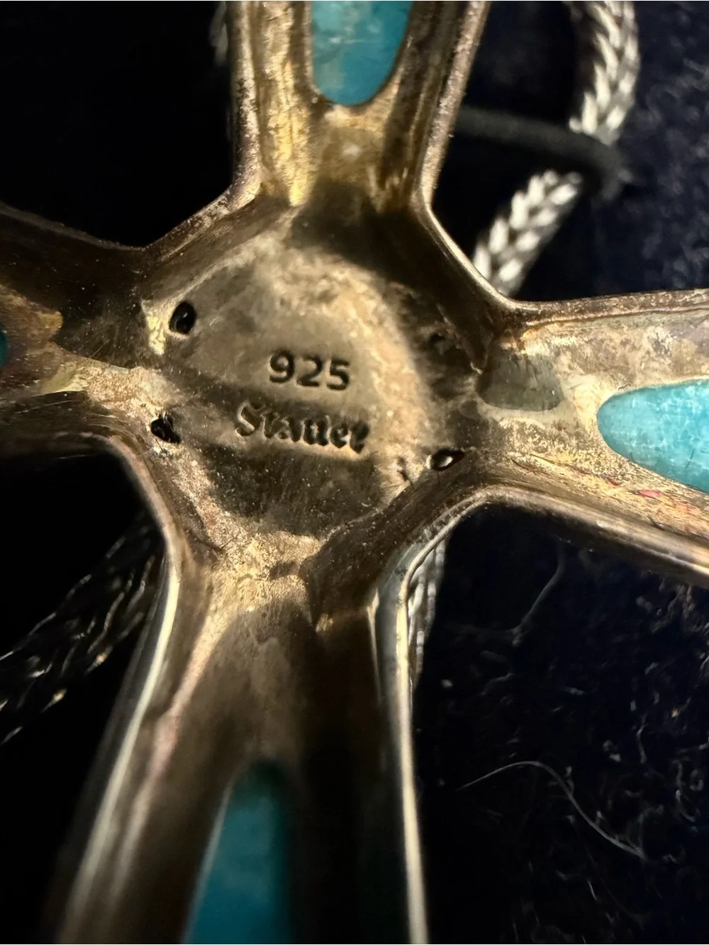 STAUER 925 Sterling Silver turquoise cross necklace